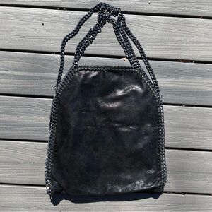 Grunge Black Chain Strap Women's Bag with cheetah print inside Accepting offers!